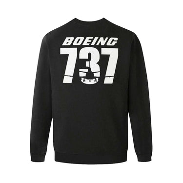 Boeing 737 Men's Oversized Fleece Crew Sweatshirt e-joyer